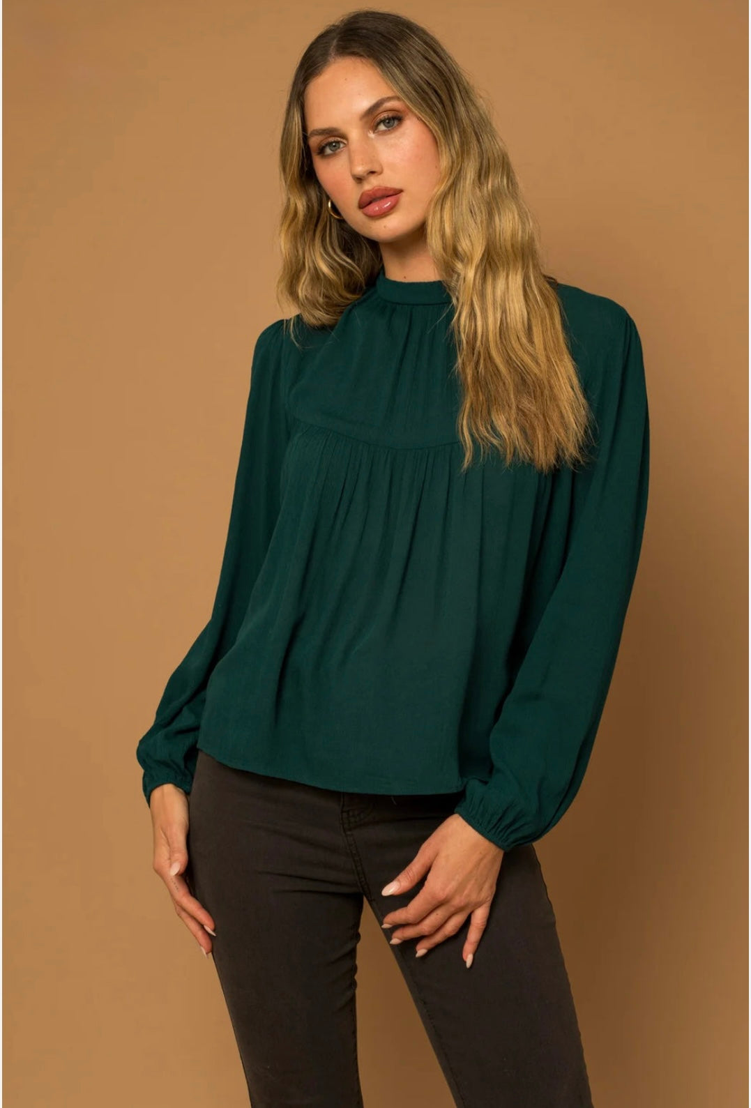 Francesca Forest Green Blouse