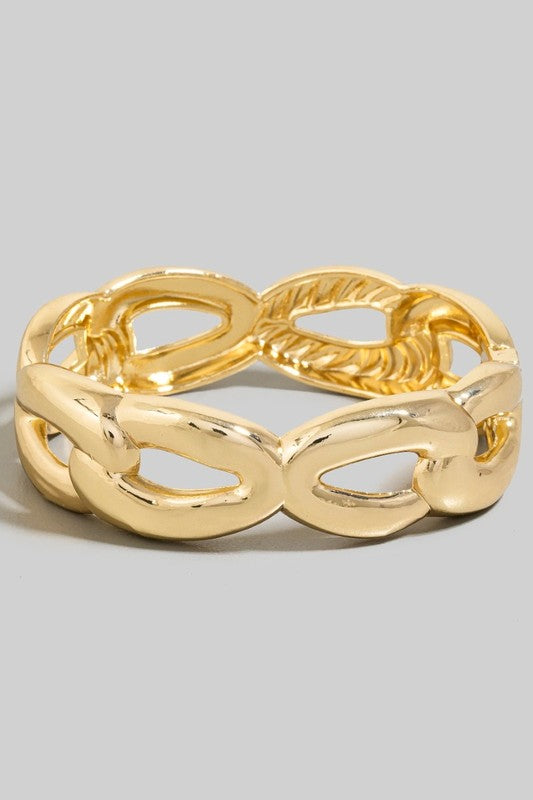 Maye Gold Abstract Bangle Bracelet
