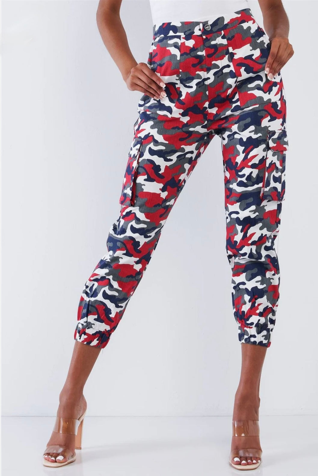 Rudy Red Camouflage High Waisted Cargo Pants
