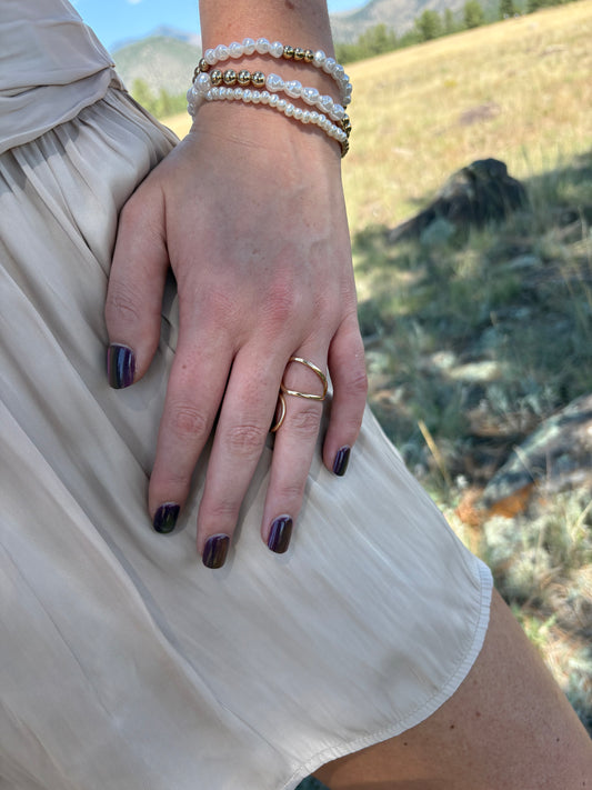 Kayleigh Dainty Abstract Gold Ring