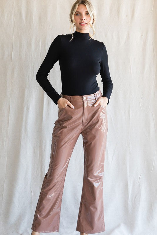 Huda Metallic Brown Flare Pants