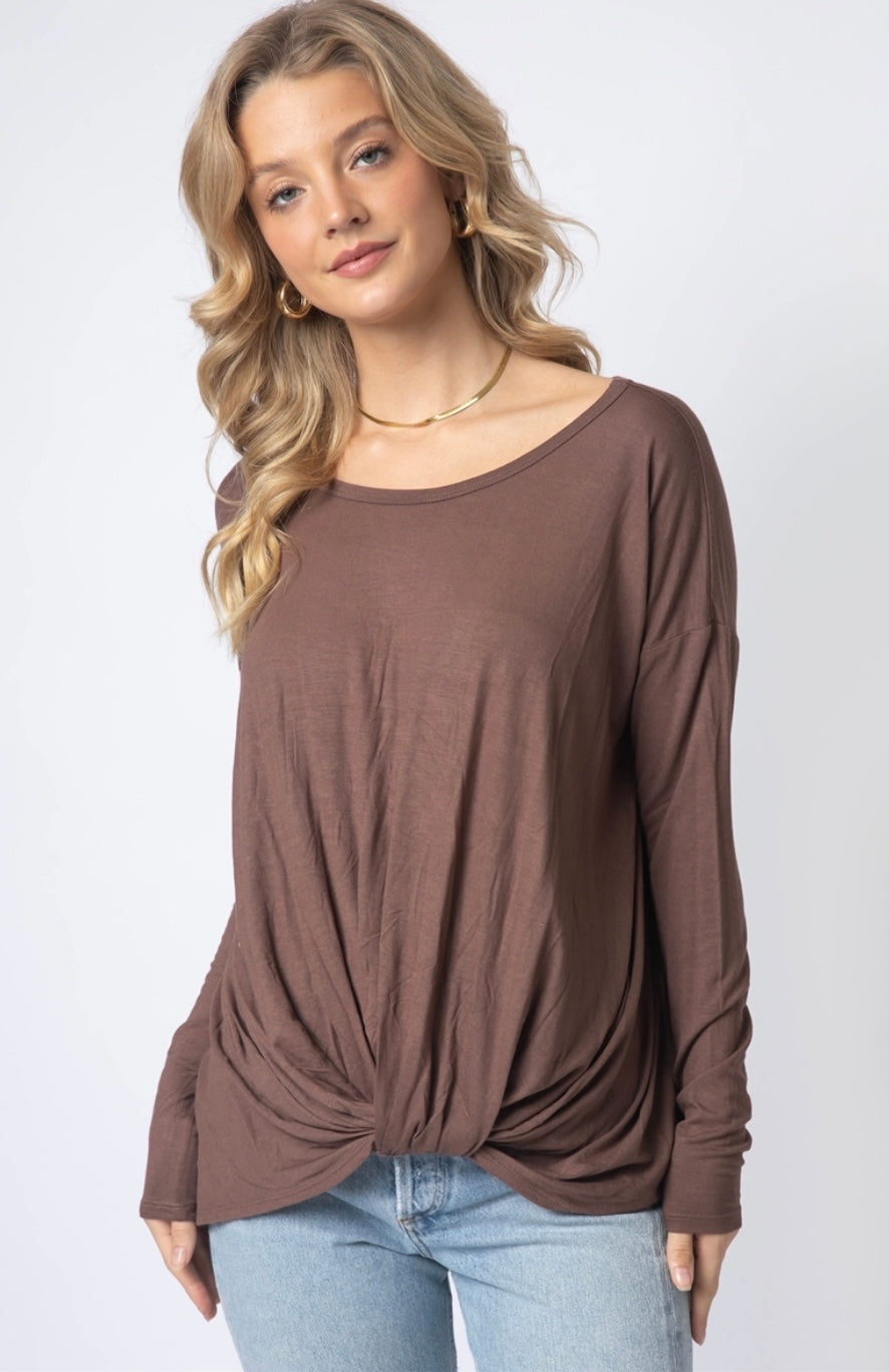 Marissa Mocha Twist Detail Top