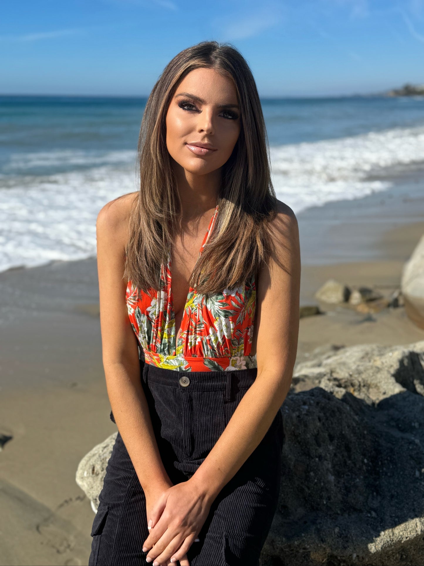 Trisha Tropical Halter Bodysuit