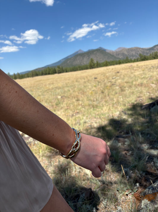 Maye Gold Abstract Bangle Bracelet