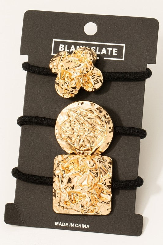 Julia Gold Charm Hair Tie Set