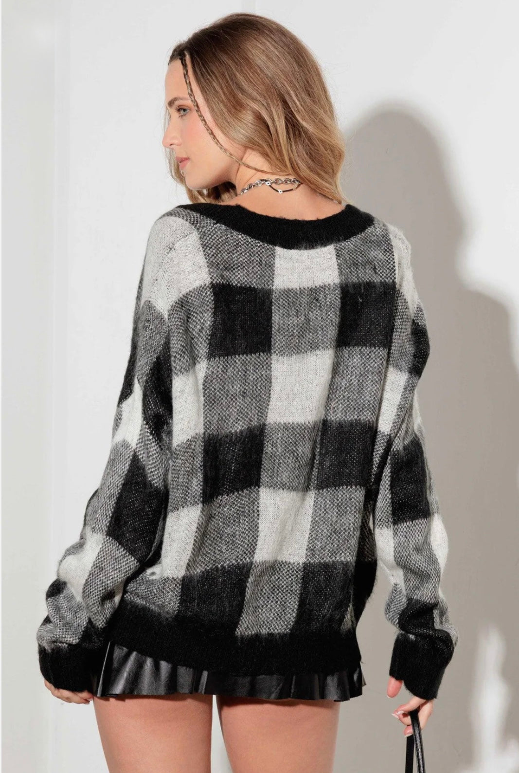 Paris Buffalo Plaid Button Up Cardigan