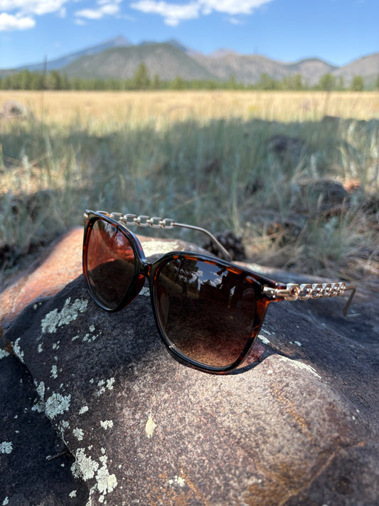 Tamera Tortoise Shell and Gold Sunglasses