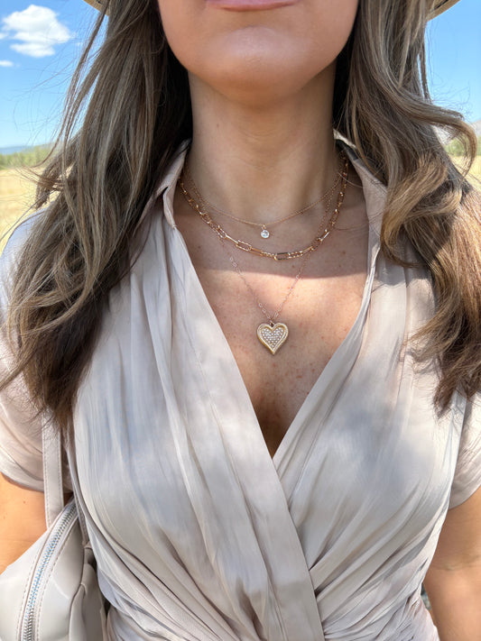 Victoria Gold Inspired Heart Shaped Lariat Necklace