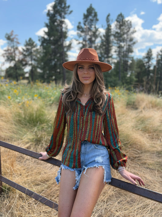Melanie Multi-Colored Leopard Print Blouse