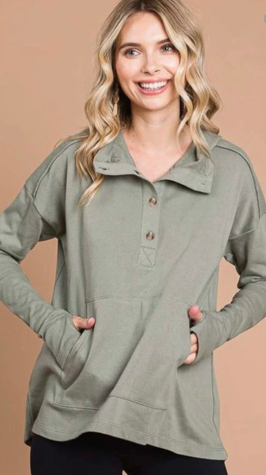 Olivia Olive Plus Size Pullover