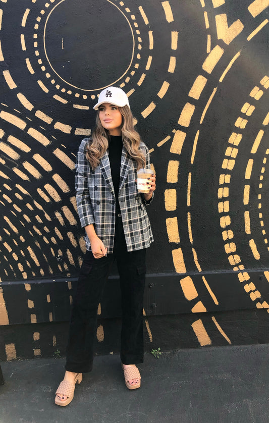 Penelope Plaid Oversized Blazer