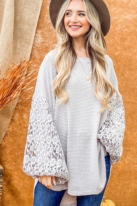 Flora Gray Oversized Sweater