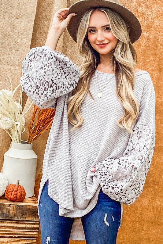 Flora Gray Oversized Sweater