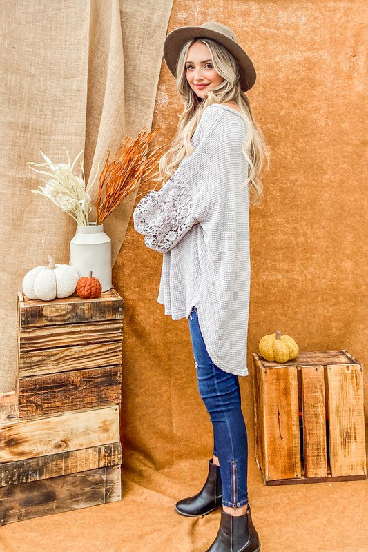 Flora Gray Oversized Sweater