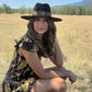 Piper Black Flower Ribbon Fedora Hat