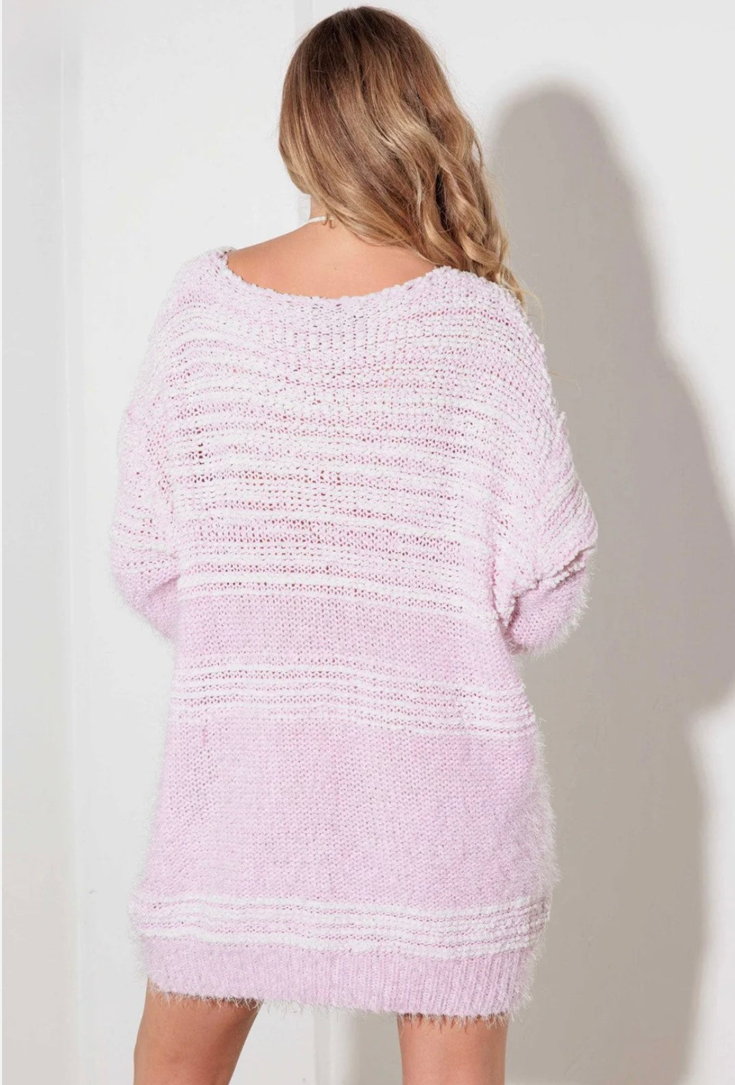 Christy Oversized Light Pink Tunic Sweater Dress