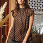 Cecilia Brown Ruffle Blouse Top