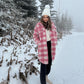 Candy Cream and Pink Buffalo Plaid Sherpa Shacket