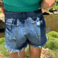 Danica High Rise Distressed Denim Shorts