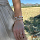 Eva White and Gold Stackable Bracelet Set