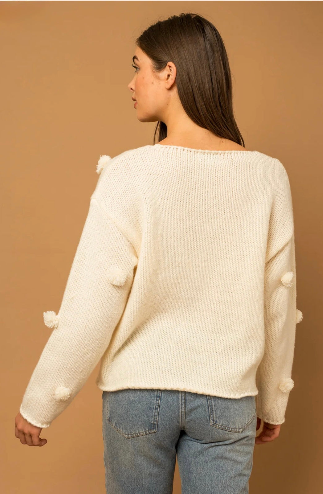 Eve Cream Pom Pom Sweater