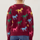 Delilah Burgundy Horse Graphic Sweater