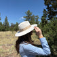 Piper White Flower Ribbon Fedora Hat
