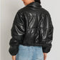 Linda Faux Leather Puffer Jacket