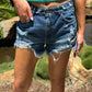 Danica High Rise Distressed Denim Shorts