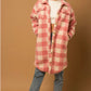 Candy Cream and Pink Buffalo Plaid Sherpa Shacket