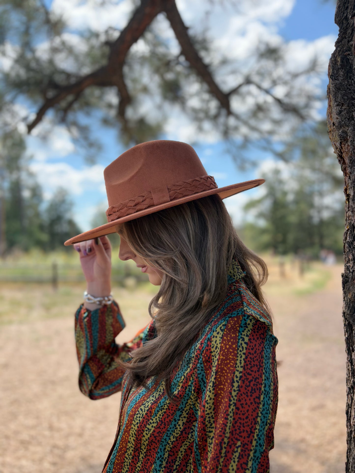 Arabella Rust Double Braided Fedora Hat