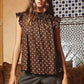 Cecilia Brown Ruffle Blouse Top
