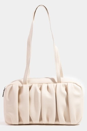 Kehlani Beige Pleated Purse