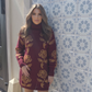 Josephine Burgundy and Gold Floral Sweater Dress