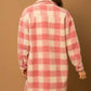 Candy Cream and Pink Buffalo Plaid Sherpa Shacket