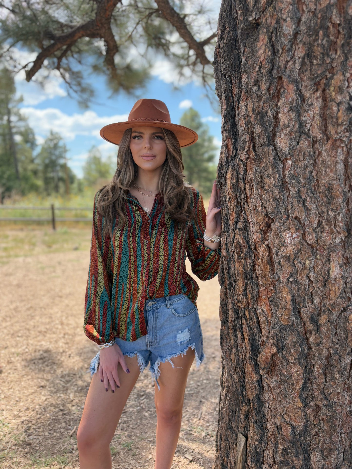 Melanie Multi-Colored Leopard Print Blouse