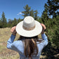 Piper White Flower Ribbon Fedora Hat