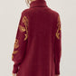 Josephine Burgundy and Gold Floral Sweater Dress