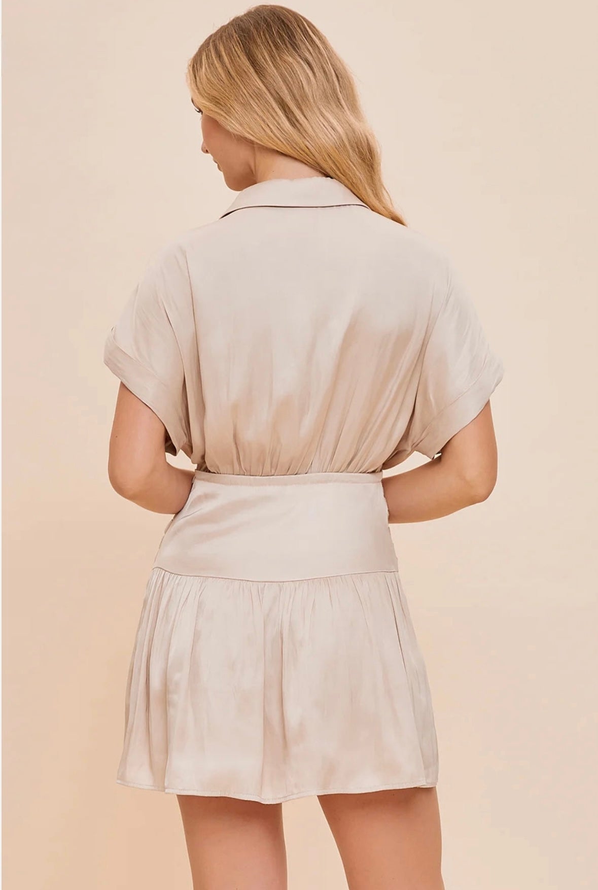 Margot Beige Draped Dress