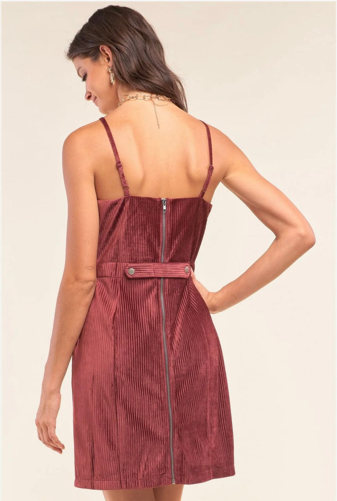 Holly Cranberry Corduroy Dress