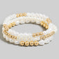 Eva White and Gold Stackable Bracelet Set