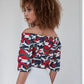 Rudy Red Camouflage Off the Shoulder Crop Top