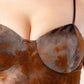 Aylani Brown Tie Dye Bustier Style Mesh Bodysuit