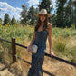 Harper Denim Corset Lace Hem Maxi Dress