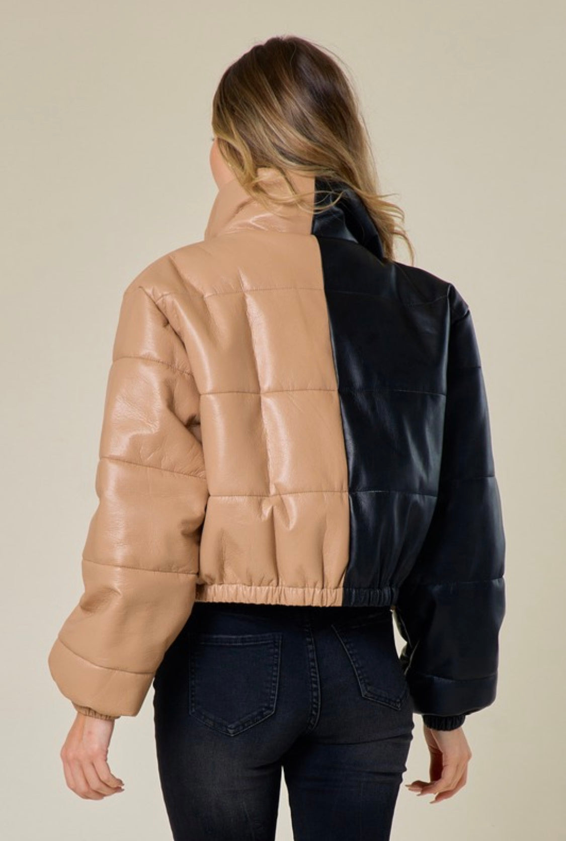 Lana Faux Leather Puffer Jacket