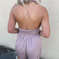 Meena Mocha Smocked Halter Style Romper