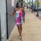 Brittney Tie Dye Womens Bodycon Tube Summer Dress