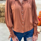 Brenna Burnt Orange Detailed Womens Blouse