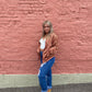 Rust color leopard Bomber style jacket, zip closure