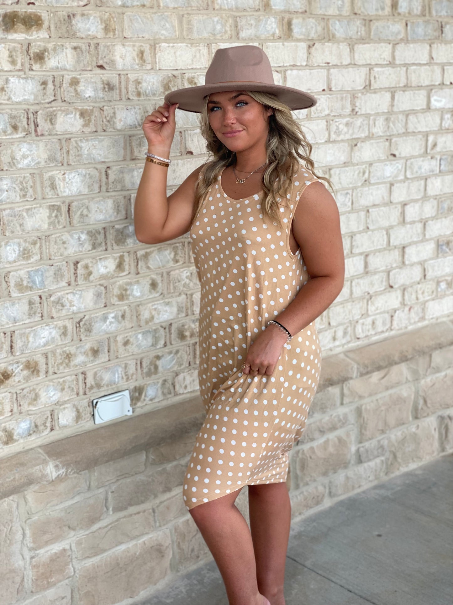 Paula Polka Dot Ruched Dress